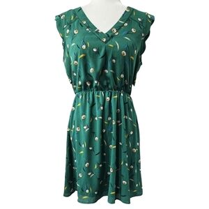 41 Hawthorn Green Floral Midnight Scallop Detail Dress Date Night Stitch Fix